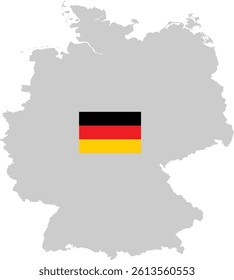 Germany Flag And Map Vector Design