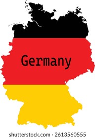 Germany Flag And Map Vector Design