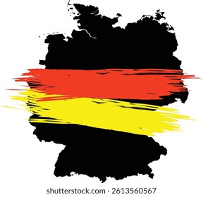 Germany Flag And Map Vector Design