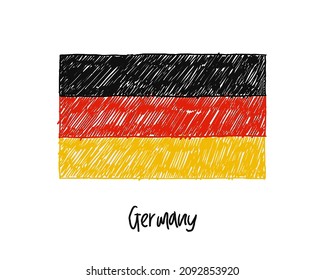 Germany Flag Marker or Pencil Sketch Illustration Vector