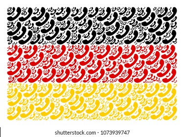 Germany Flag mosaic composed of call pictograms. Vector call items are combined into conceptual German flag pattern.
