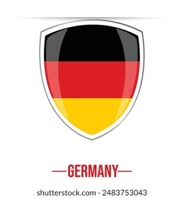 Germany flag. National flag of Germany isolated vector illustration standard color. Shield shape flag. Computer illustration. Digital illustration. Vector illustration.