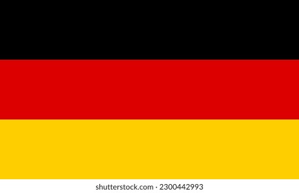 Germany flag, official colors and proportion. Vector illustration.