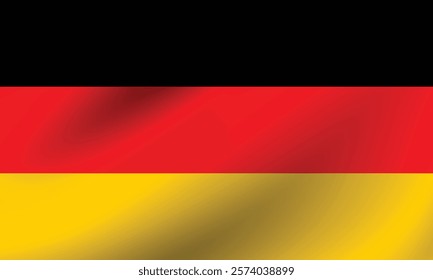 Germany flag official colors and proportion digital vector illustration. Pleated flag.