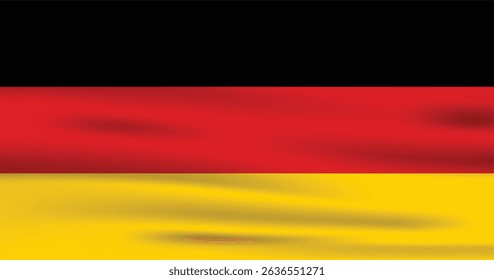 Germany flag official colors and proportion digital vector illustration. Pleated flag