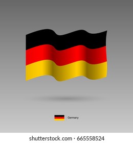 Germany flag. Official colors and proportion correctly. High detailed vector illustration. 3d and isometry. EPS10
