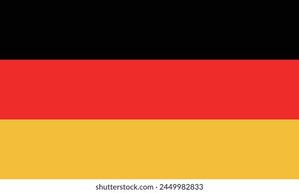 Bandera de Alemania. La proporción oficial. Icono de marca. Color estándar. Tamaño estándar. Una bandera rectangular. Ilustración de computadora. Ilustración digital Ilustración vectorial.