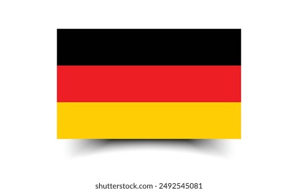 Bandera de Alemania. Bandera de Alemania. La proporción oficial. Icono de marca. Color estándar. Tamaño estándar. Una bandera rectangular. Ilustración de computadora. Ilustración digital Ilustración vectorial.