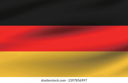 Germany flag. The official ratio. The wavy flag. Standard size. Flapping pleated flags. Flag icon. 3d illustration. Computer illustration. Digital illustration. Vector illustration.