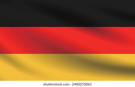 Germany flag. The official ratio. The wavy flag. Standard size. Flapping pleated flags. Flag icon. 3d illustration. Computer illustration. Digital illustration. Vector illustration.