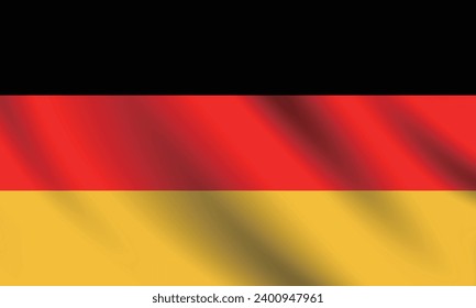 Germany flag. The official ratio. The wavy flag. Standard size. Flapping pleated flags. Flag icon. 3d illustration. Computer illustration. Digital illustration. Vector illustration.