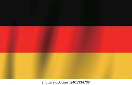 Germany flag. The official ratio. The wavy flag. Standard size. Flapping pleated flags. Flag icon. 3d illustration. Computer illustration. Digital illustration. Vector illustration.