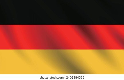 Germany flag. The official ratio. The wavy flag. Standard size. Flapping pleated flags. Flag icon. 3d illustration. Computer illustration. Digital illustration. Vector illustration.