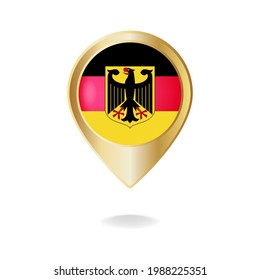 Germany flag on golden pointer map, Vector illustration eps.10