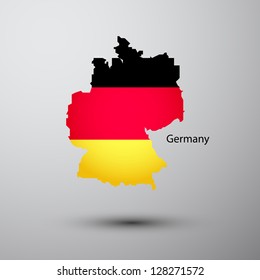 Germany flag on map of country svg