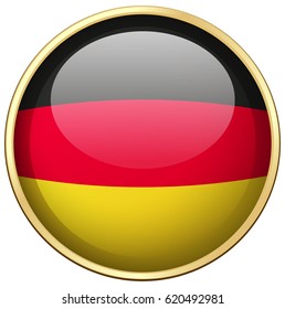 Germany flag on round badge illustration