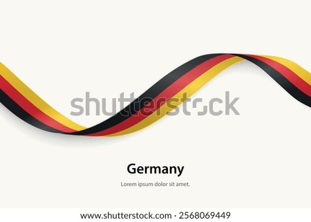 Germany flag on Waving ribbon. Template for independence day