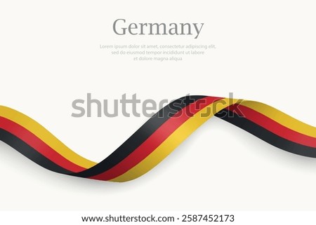 Germany flag on Waving ribbon. Template for independence day