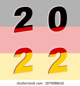 Bandera de Alemania en el año 2022.  Ilustración vectorial.