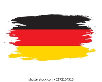 Bandera de Alemania pintada con un pincel. Bandera alemana.