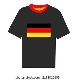 Germany flag printed t-shirt vector illustration isolated on white background.