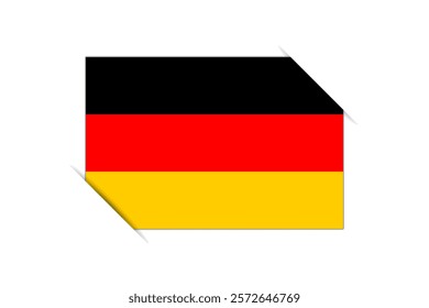 Germany flag - rectangle colorful flag representing a country cultural identity and heritage. The essence of national pride and unity. Attached by the corners in a paper album