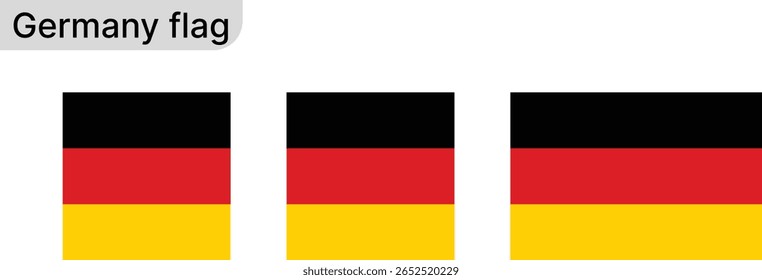
Germany flag – rectangular, square, and circular icon set on transparent background.
