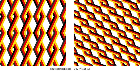 germany flag rhombus ceramic tile pattern background set. vector illustration