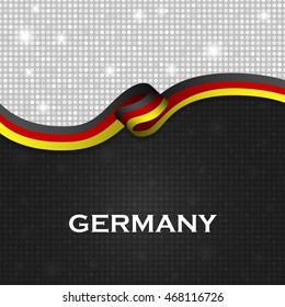 Germany flag ribbon shiny particle style. Vector Illustration