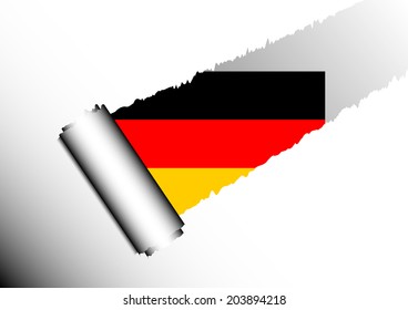 Germany flag and rip paper in vector format EPS 10