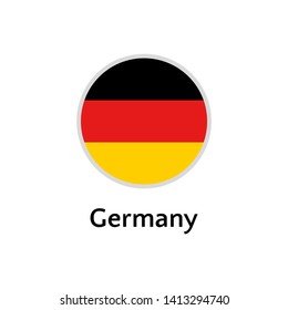 Germany flag round flat icon, european country vector illustration