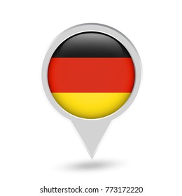 Germany Flag Round Pin Icon. Vector icon.