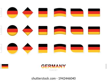 Deutschland Flaggen gesetzt, einfache Flaggen von Deutschland mit drei verschiedenen Effekten. Vektorgrafik.