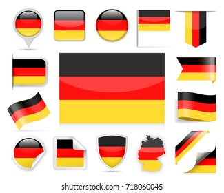 Germany Flag Set - Vector Illustration