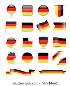 Germany Flag Set - Vector Illustration