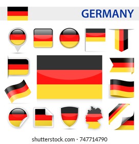 Germany Flag Set - Vector Illustration