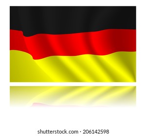 Germany flag with shadow in the wind illustration
