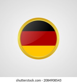 Germany flag in the shape of a circle with a golden circle can be used as a graphic design or a country icon
