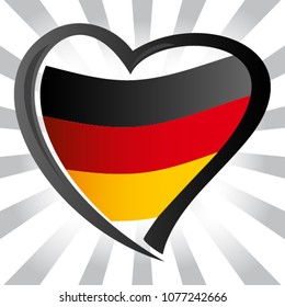 Germany flag in shape of heart