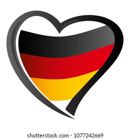 Germany flag in shape of heart