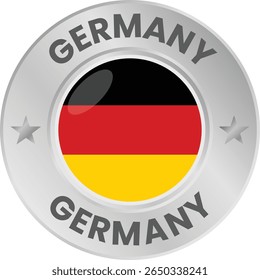 Germany flag in silver colored medal