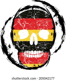 germany flag and skull vector art