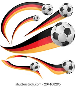 germany flag with soccer ball on white background