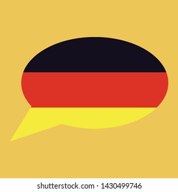 germany flag speech balloon in yellow background