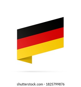 Deutschland Flaggenstaatsymbol einzeln auf nationalem Hintergrund. Grußkarte Nationaler Unabhängigkeitstag der Bundesrepublik Deutschland. Illustrationsbanner mit realistischer Staatsflagge von FRG.