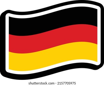 Germany flag stroke waving form transparent background. Vector illustration.