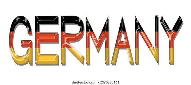 fuente de texto de la bandera ALEMANIA, fondo colorido de la bandera 3D ALEMANIA, ilustración vectorial de la bandera ALEMANIA