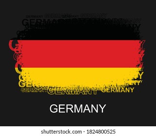 Germany Flag in Typography design.Grunge and Abstract vector illustration.eps10