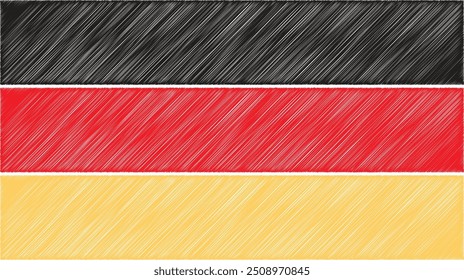 Vector de la bandera de Alemania y estilo de la tela Diseño de fondo.