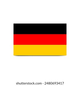 Vector de bandera de Alemania. Bandera nacional de Alemania en forma cuadrada aislada sobre fondo blanco